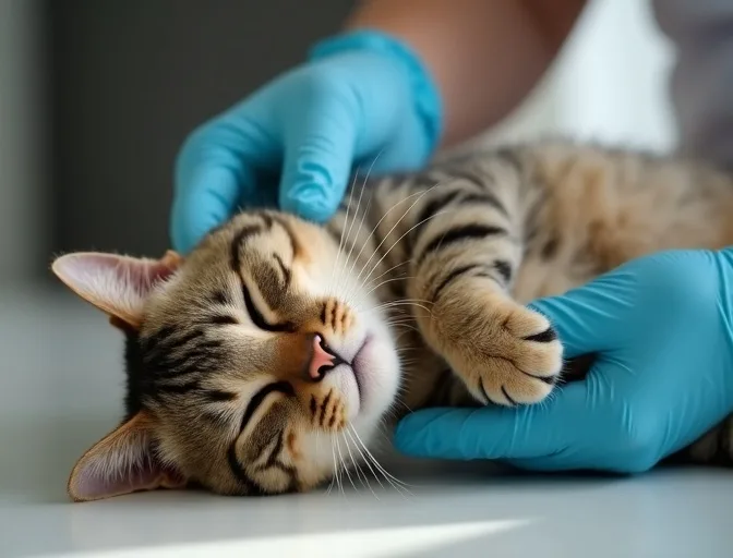 Specialist carefully handling a deceased cat with dignity in Mount Helen